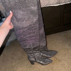 Carvela knee high glitter boots!